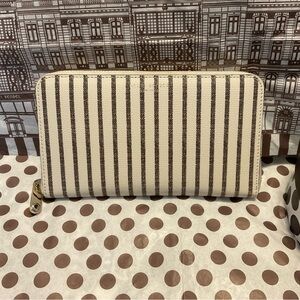 Henri Bendel West 57th Striped Zip Around Continental Wallet